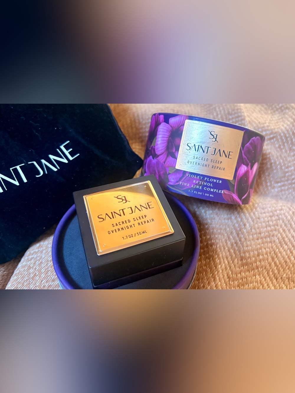 Saint Jane Sacred Sleep Overnight Repair Face Cream - Violet/Gold